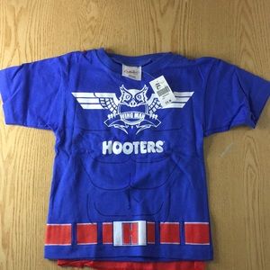 New Toddler Boys Hooters Wing Man T-shirt with Cape Small Medium & Large